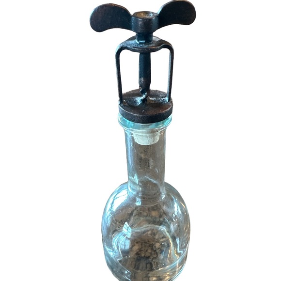 Glass bottles set of 2 for decor. Tall one is 9” tall and short one is 6” tall - Picture 5 of 7